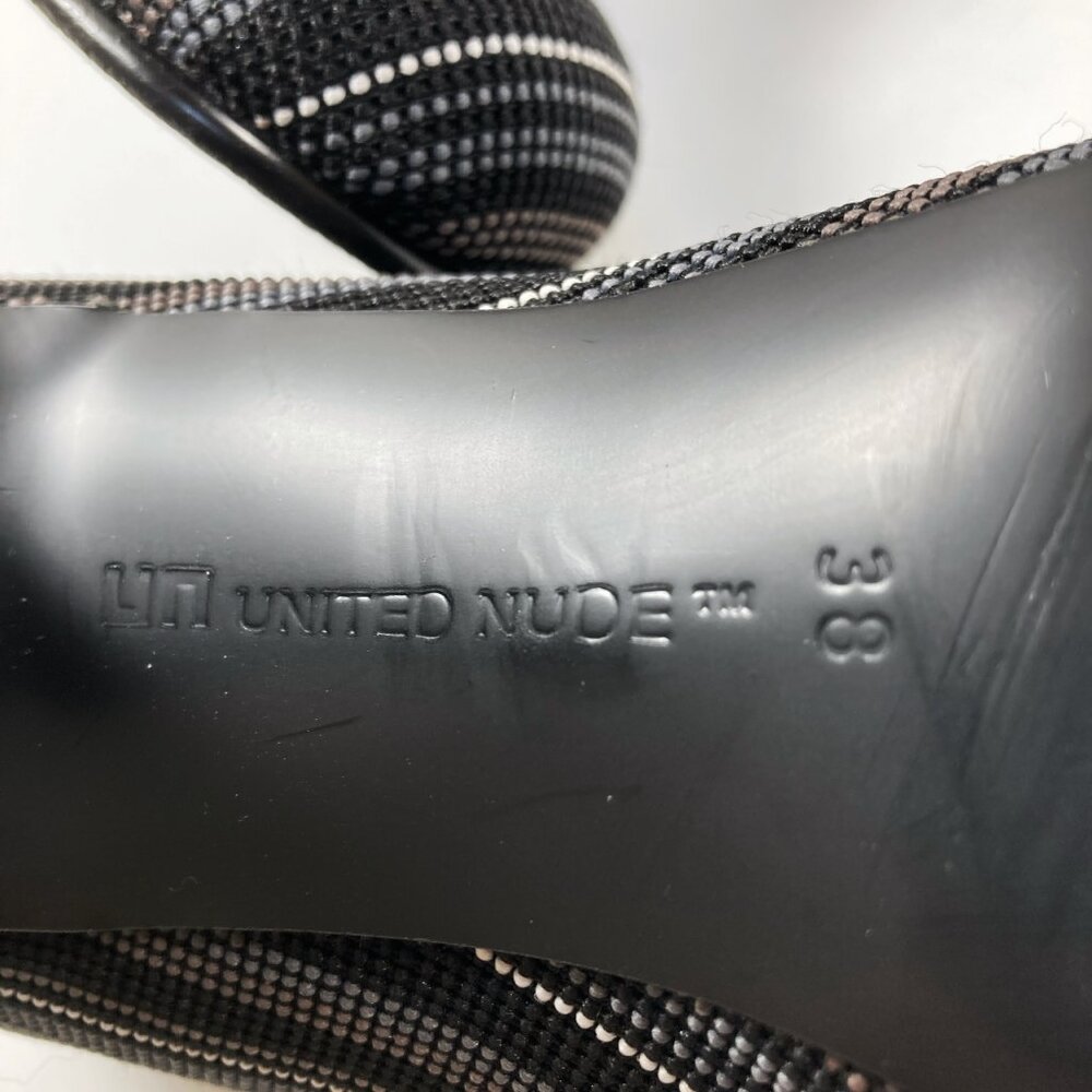United Nude Black and Gray Striped Ankle Booties - Picture 5 of 9